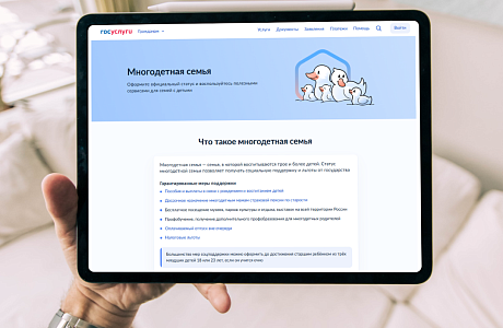 Сервис для многодетных семей — один из самых востребованных в цифровом каталоге «жизненных ситуаций» на Госуслугах
